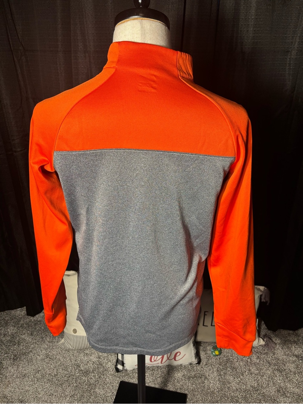 Nike Oklahoma State University Orange and Gray Quarter-Zip Pullover Size Small - Picture 3 of 5